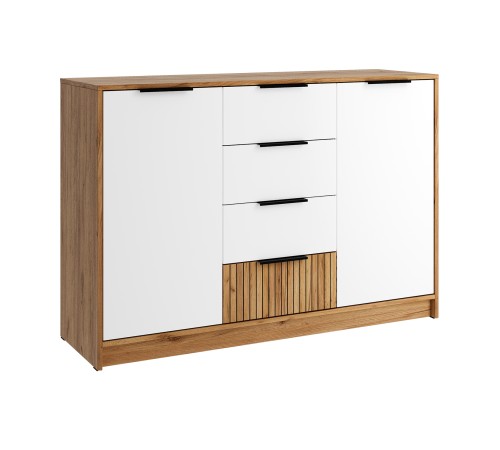 Спальный гарнитур Ивис, дуб крафт золотой/белый