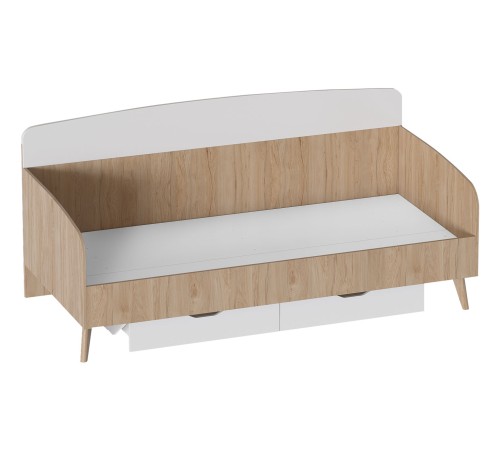 Спальный гарнитур Калгари 3, дуб светлый натуральный/белый матовый