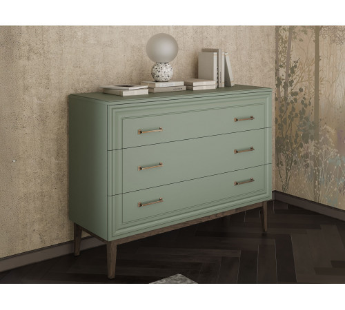 Спальный гарнитур Эвора 3, зеленый самшит/орех/какао велюр