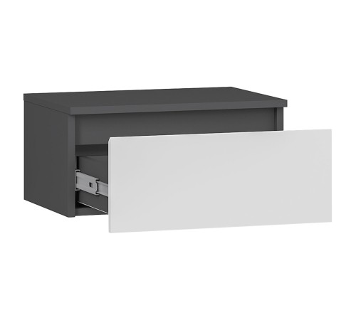 Спальный гарнитур Нуар, белый/графит/букле