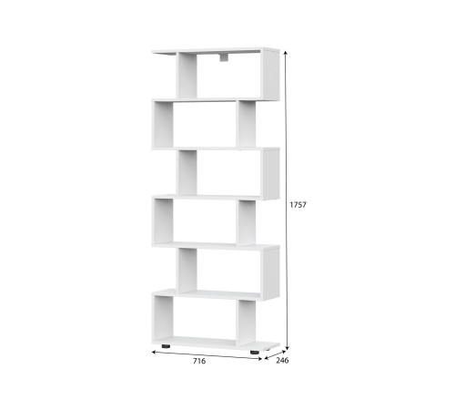Стеллаж Токио (змейка), белый текстурный
