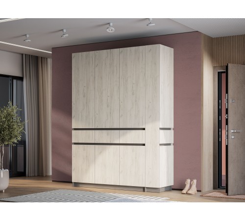 Стеллаж Багира с ящ ШК-16, графит/крафт белый