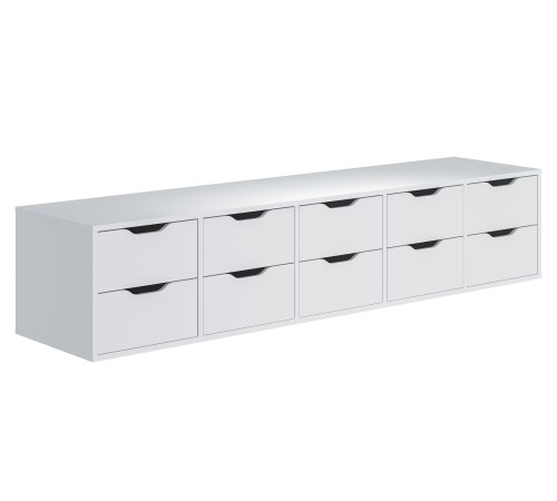 Стеллаж Юнит малый с ящиками, белый