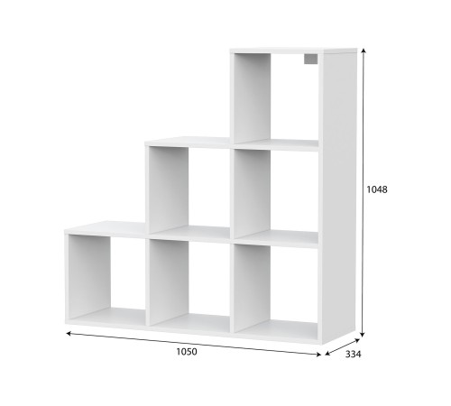 Стеллаж Токио (лесенка), белый текстурный