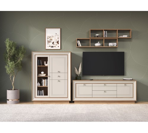 Гостиная Прато 2, вяз швейцарский светлый/газания матовая