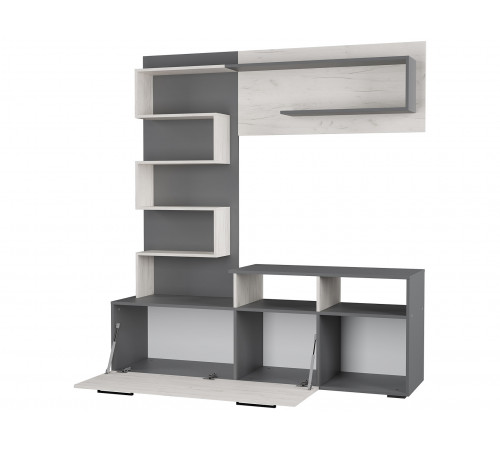 Гостиная Евро, графит/дуб крафт белый