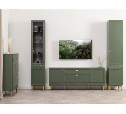 Гостиная Марион 4, дымчатый зеленый/олива шагрень