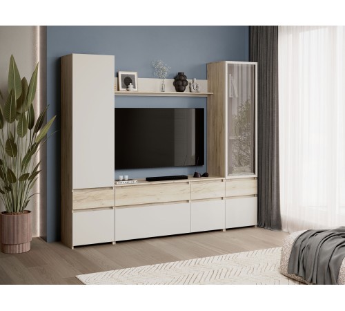 Гостиная Бостон, дуб крафт серый/кашемир