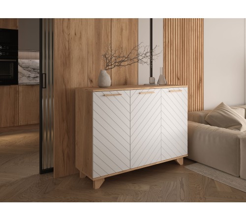 Гостиная Ньерд 7, дуб вотан/белый софт матовый