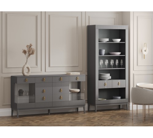 Гостиная Санторини 3, серый шифер/антрацит