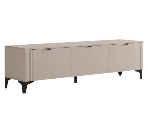 Гостиная Рич 4, кашемир/фрапучино матовый/черный муар/стекло