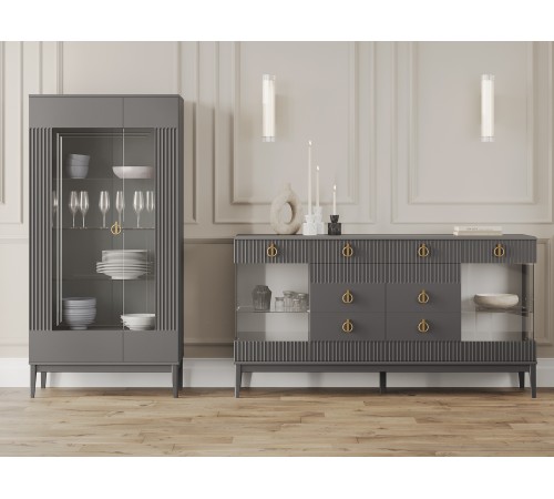 Гостиная Санторини 2, серый шифер/антрацит