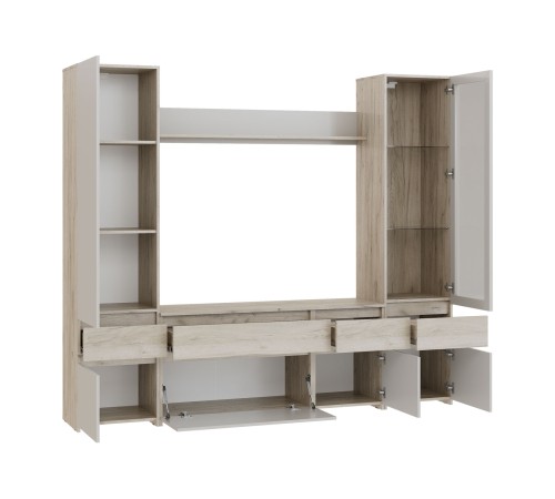 Гостиная Бостон, дуб крафт серый/кашемир