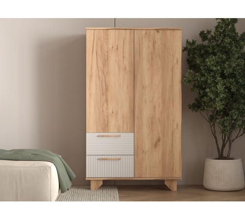 Гостиная Ньерд 7, дуб вотан/белый софт матовый