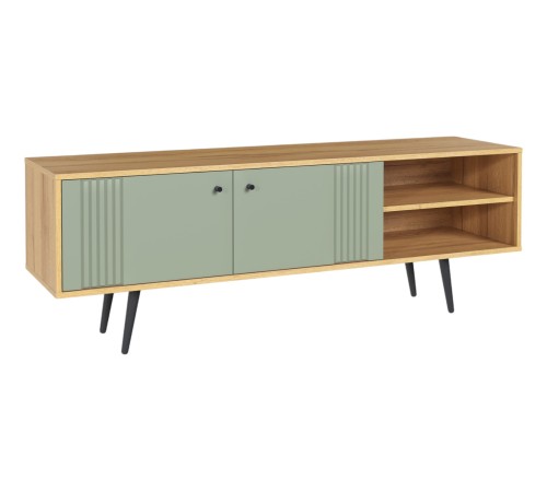 Гостиная Вега Саксония 6, дуб крафт золотой/серо-зеленый