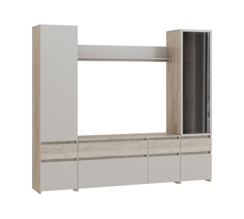 Гостиная Бостон, дуб крафт серый/кашемир