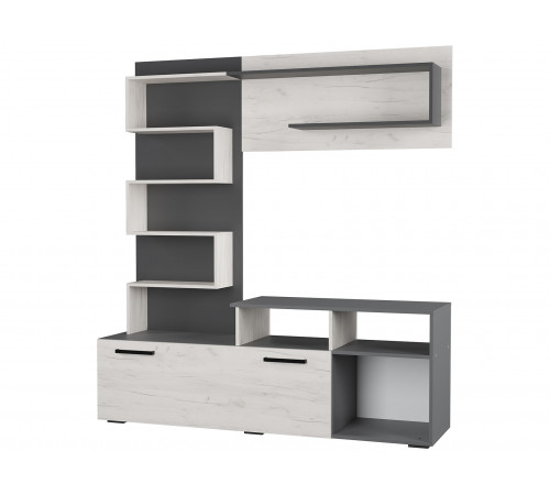 Гостиная Евро, графит/дуб крафт белый