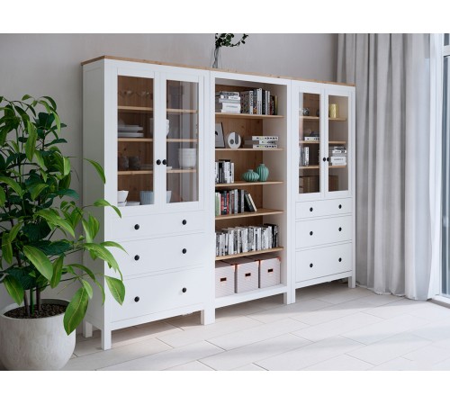 Библиотека Кымор, белый/светло-коричневый