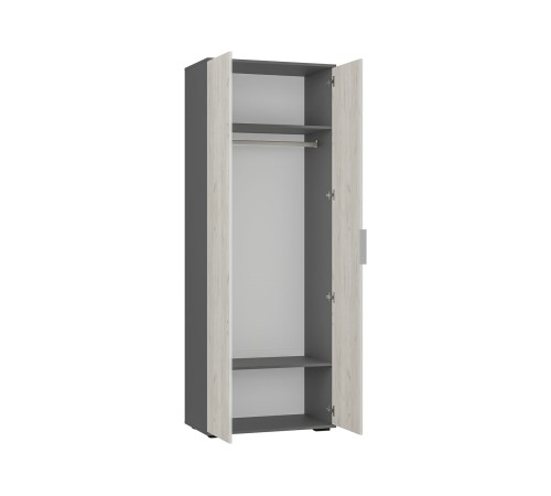 Гостиная Плаза 2, графит/дуб крафт белый/стекло