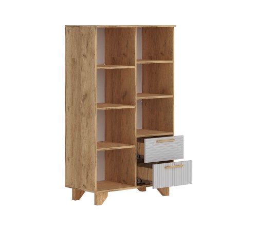 Гостиная Ньерд 7, дуб вотан/белый софт матовый