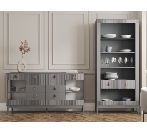 Гостиная Санторини 3, серый шифер/антрацит