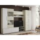 Стенка для гостиной Сафари НМ, дуб крафт белый/белый матовый