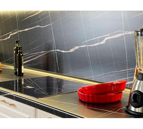 Стеновая панель глянец 3 м, тунис черный глянец