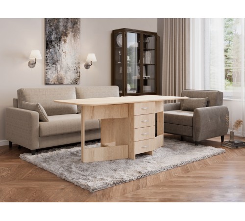 62777 Стол-книжка Грэй с ящиками, дуб сонома