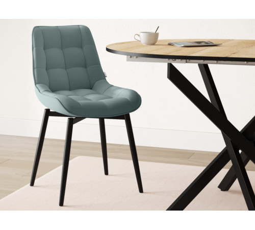 Стул Бостон / Кайл, серо-зеленый/черный