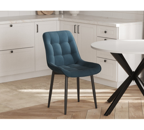 Комплект стульев 2 шт Бостон / Кайл, серый микровелюр/черные ножки