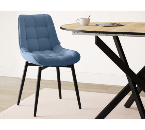 Стул Бостон / Кайл, сине-голубой/черный