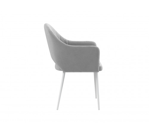 Комплект стульев 2 шт. София / Николас, светло-серый микровелюр/белый