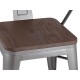 УТ000001861 Стул TOLIX ARM WOOD серебристый матовый + темное дерево