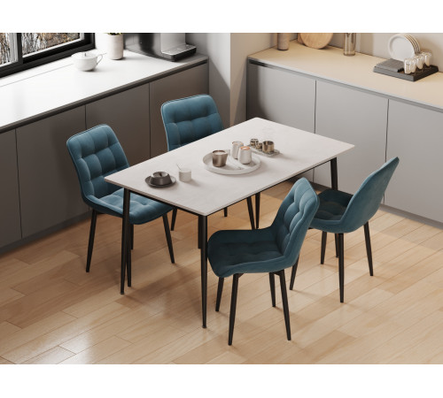 Комплект стульев 2 шт Бостон / Кайл, серый микровелюр/черные ножки