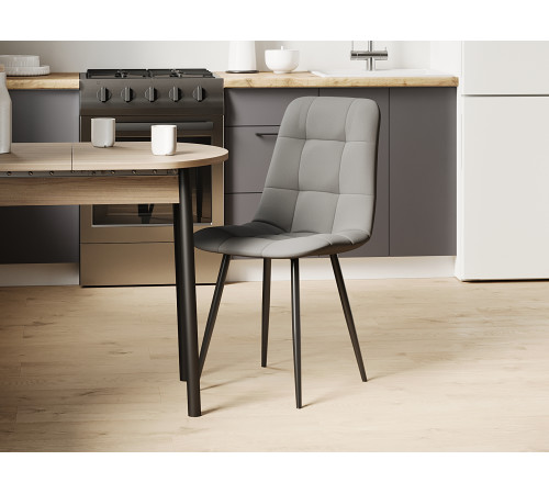 Комплект стульев 2 шт Фред / Кристофер, темно-желтый микровелюр/черный