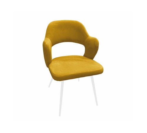 Стул Рио / Альфред, желтый микровелюр/белый