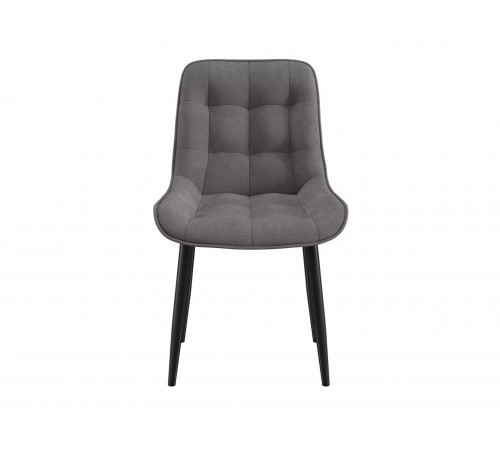Комплект стульев 2 шт Бостон / Кайл, серый микровелюр/черные ножки