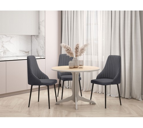 Кухонный стул Генри / Кора, бежевый/черный