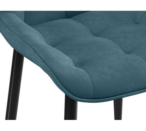 Комплект стульев 2 шт Бостон / Кайл, серый микровелюр/черные ножки