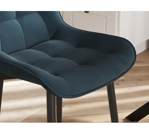 Комплект стульев 2 шт Бостон / Кайл, серый микровелюр/черные ножки