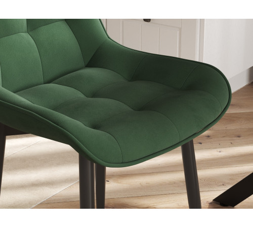 Комплект стульев 2 шт Бостон / Кайл, серый микровелюр/черные ножки