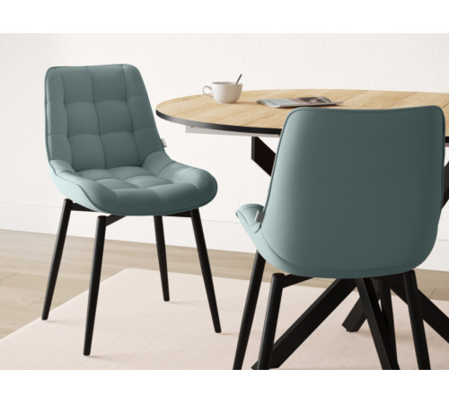 Стул Бостон / Кайл, серо-зеленый/черный