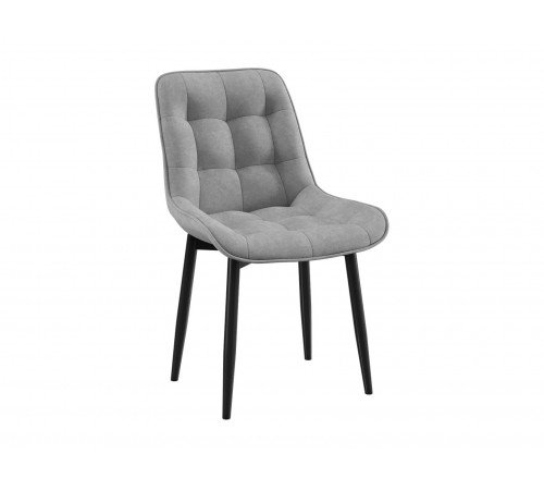 Комплект стульев 3 шт Бостон / Кайл, серый микровелюр/черные ножки