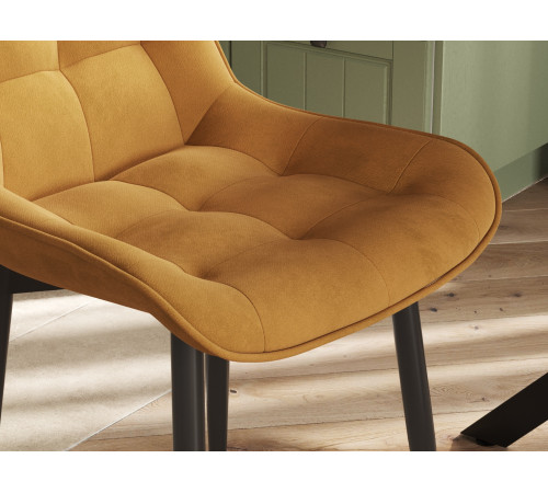 Комплект стульев 4 шт Бостон / Кайл, темно-желтый микровелюр/черный