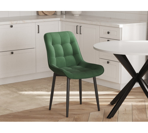 Комплект стульев 2 шт Бостон / Кайл, серый микровелюр/черные ножки