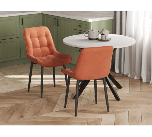 Комплект стульев 2 шт Бостон / Кайл, серый микровелюр/черные ножки