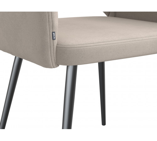 Комплект стульев 2 шт. София / Николас, светло-серый микровелюр/белый