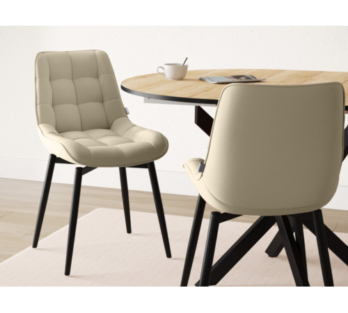 Стул Бостон / Кайл, бежевый/черный