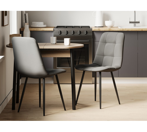 Комплект стульев 2 шт Фред / Кристофер, темно-желтый микровелюр/черный