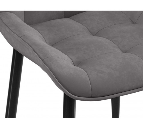 Комплект стульев 2 шт Бостон / Кайл, серый микровелюр/черные ножки